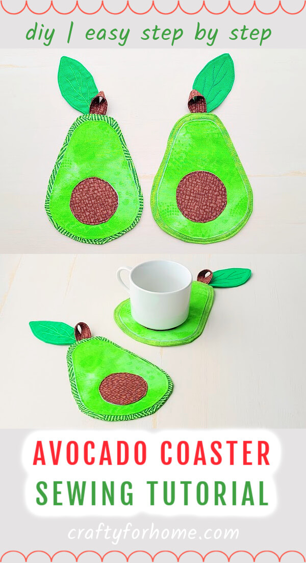 Two set of avocado coaster from fabric.