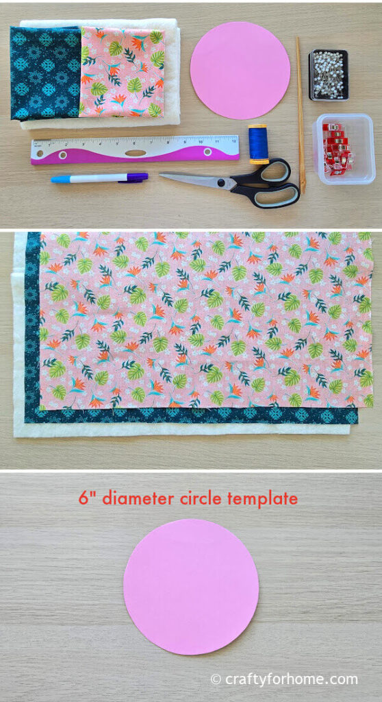 Fabric and circle template.