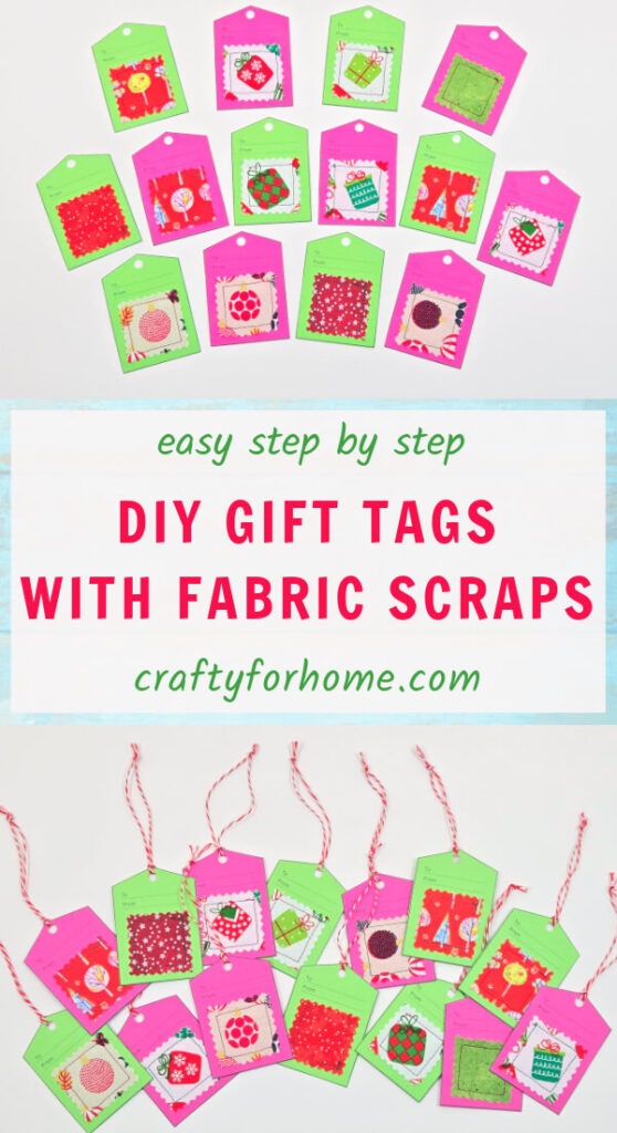 Fabric Gift Tag With Colorful Fabric Scraps.