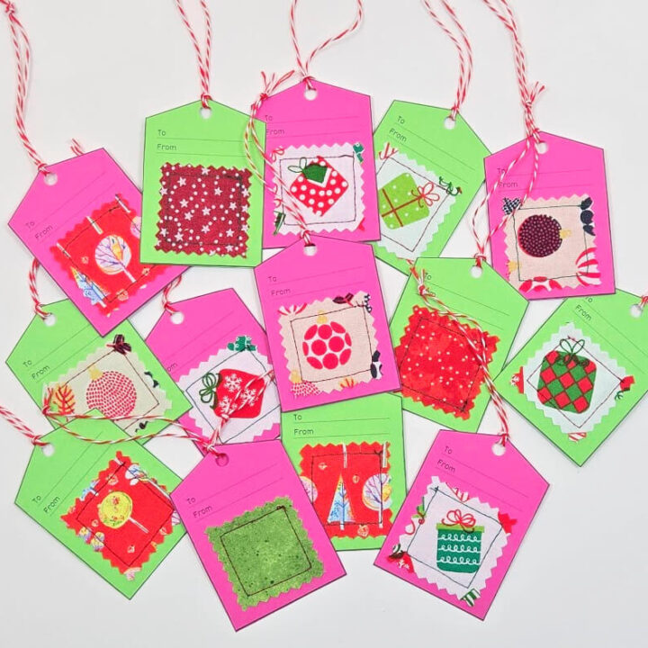 Fabric Gift Tags With Decorative Twine.