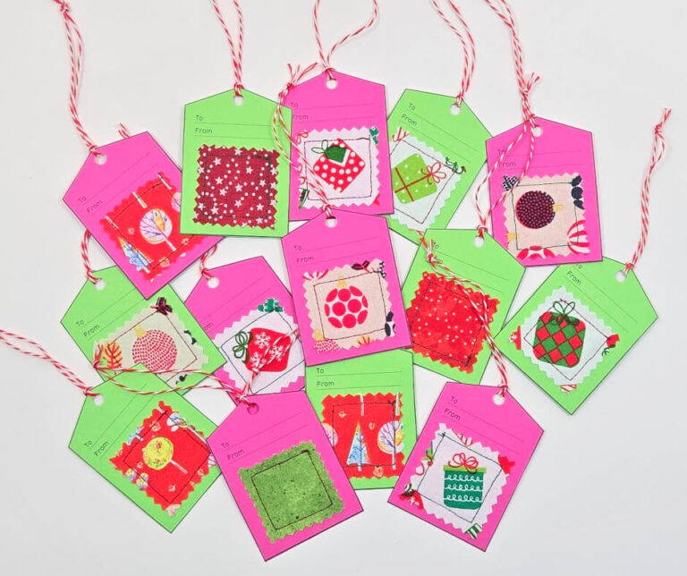 Fabric Gift Tags With Decorative Twine.