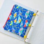 Blue fabric binder pencil case.