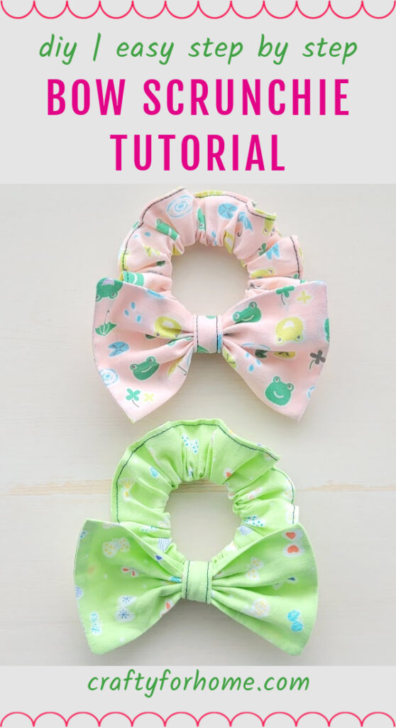 Sewing bow scrunchie.