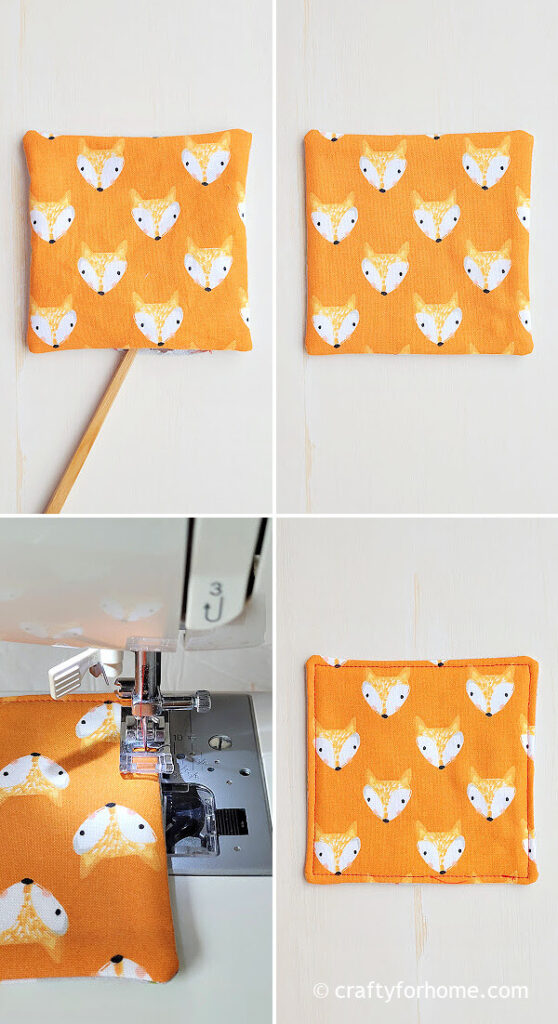 Fox print square fabric.