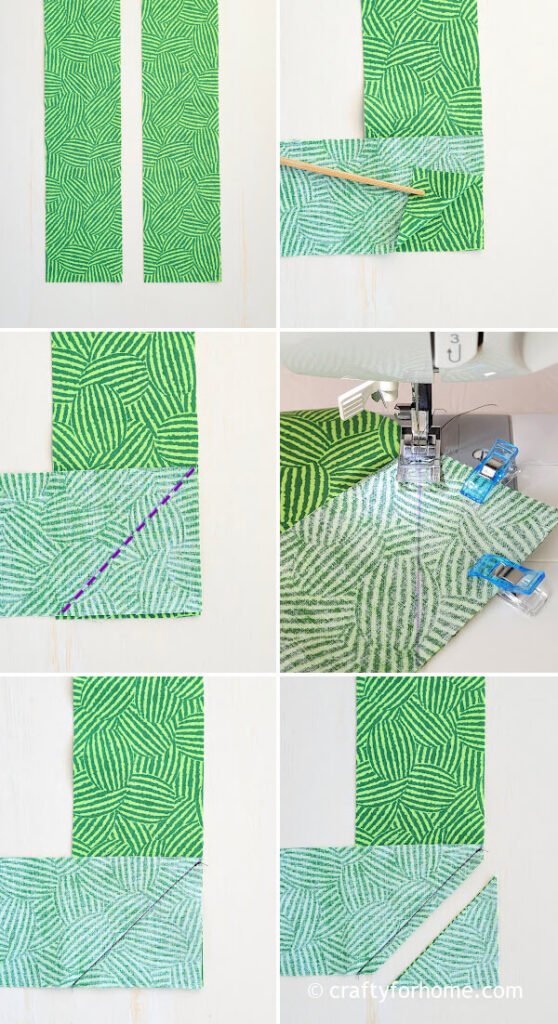 Green fabric bag strap.