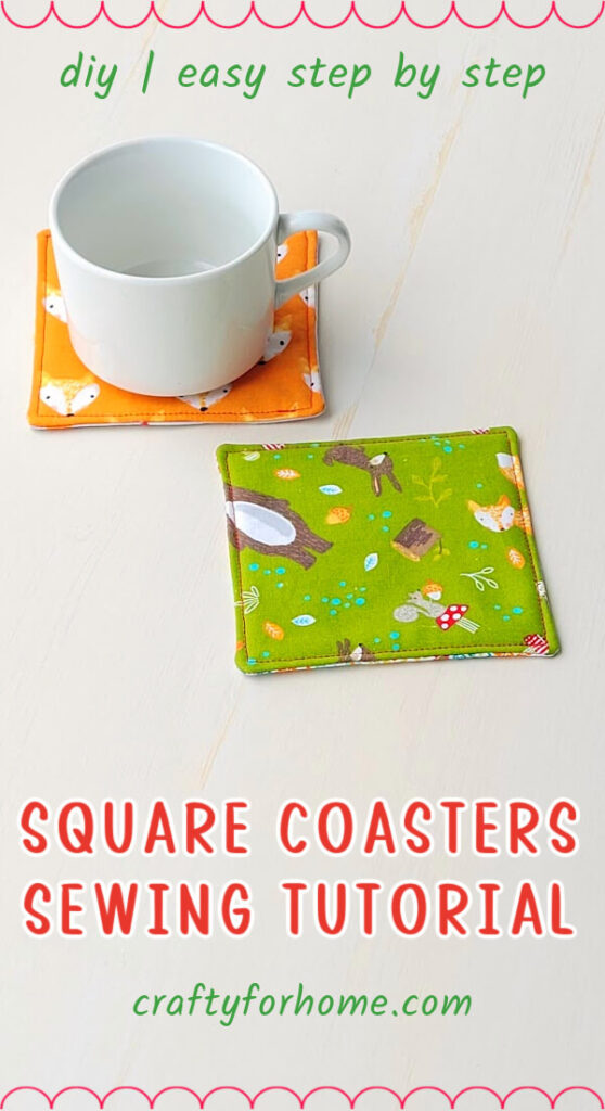 Square coasters from fabric.