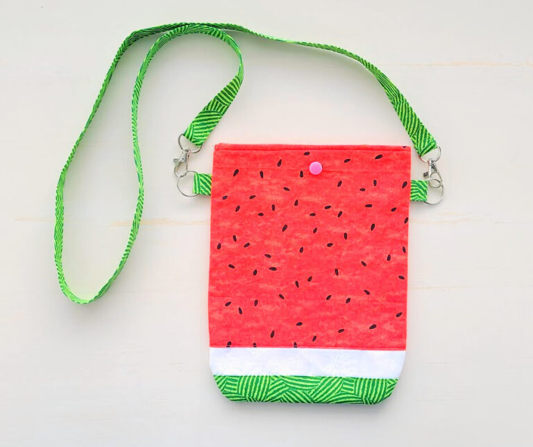 Watermelon crossbody summer bag from fabric.