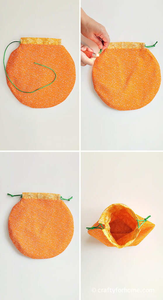 DIY Round Drawstring Bag Trick And Treat | Crafty For Home