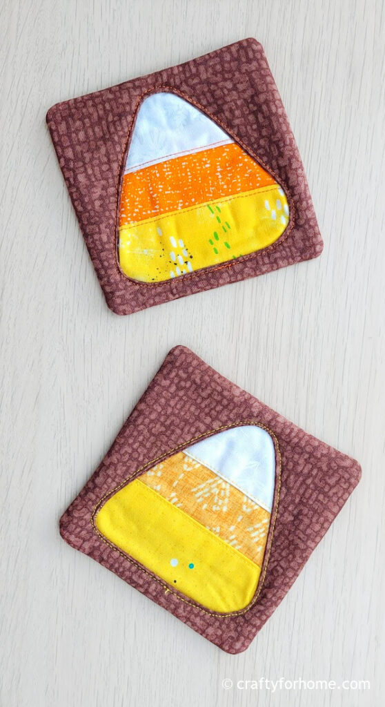 Candy Corn Applique For Coaster.