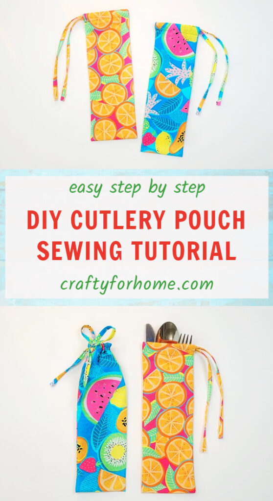 Cutlery bag from fabric scraps.