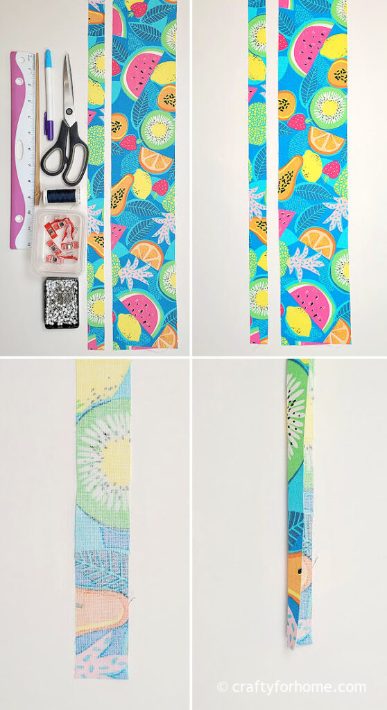 Long rectangle blue fabric.