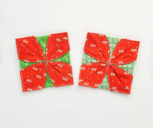 Christmas flower petal coasters.