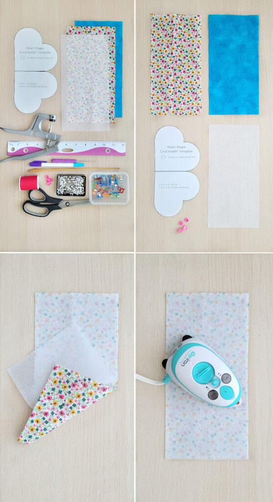 Attaching interfacing to fabric.