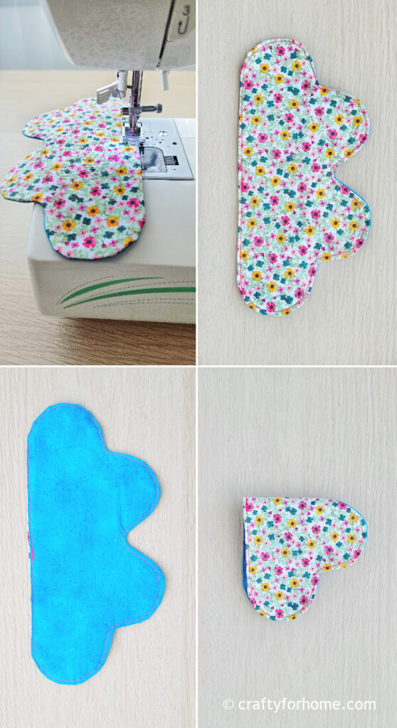 Topstitching the edge of fabric.