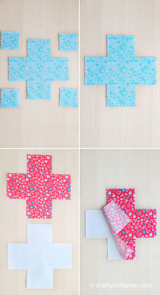 Trimming square corner on fabric.