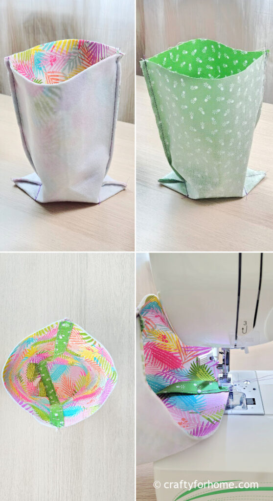 Sewing the fabric strap.