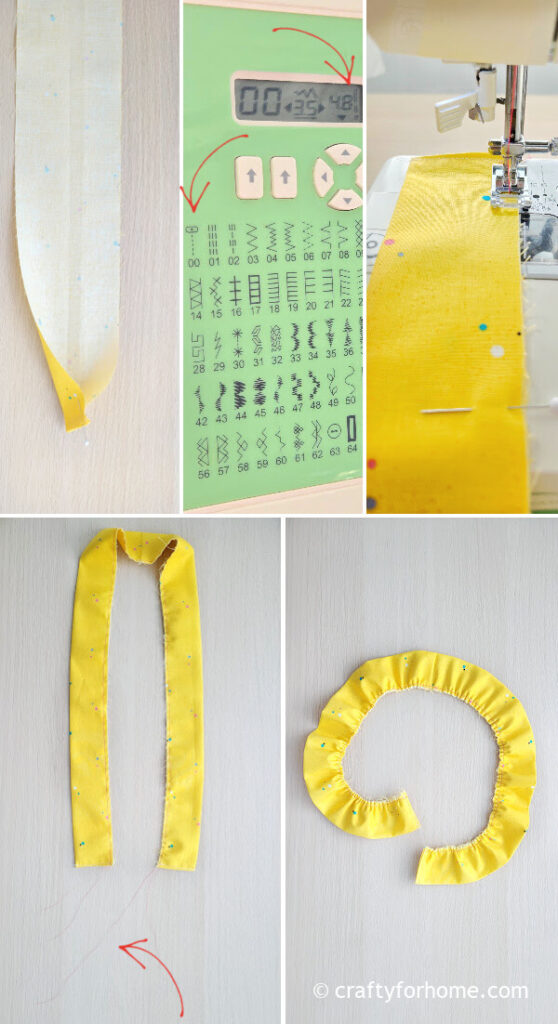 Making ruffle fabric.