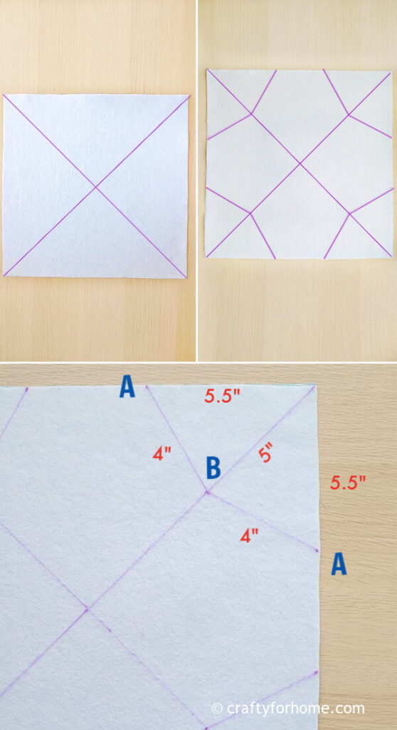 Pattern for dart on basket.