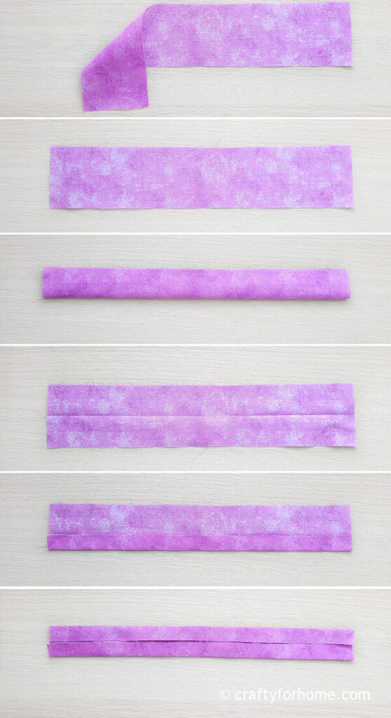 Purple fabric strip.