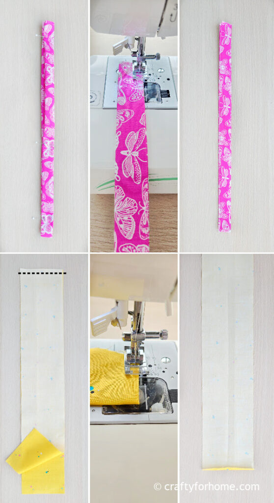 Sewing the basket handle.