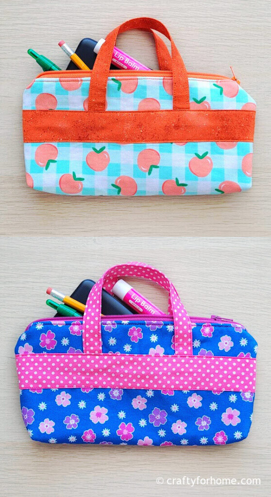 Pencil Tote Bag From Floral Fabrics.