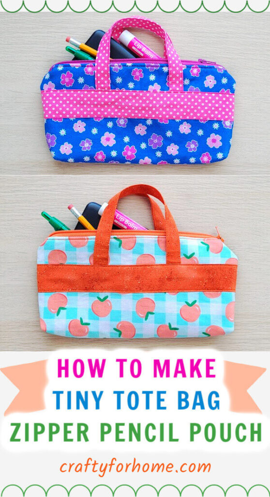 Pencil Tote Bag With Zipper.