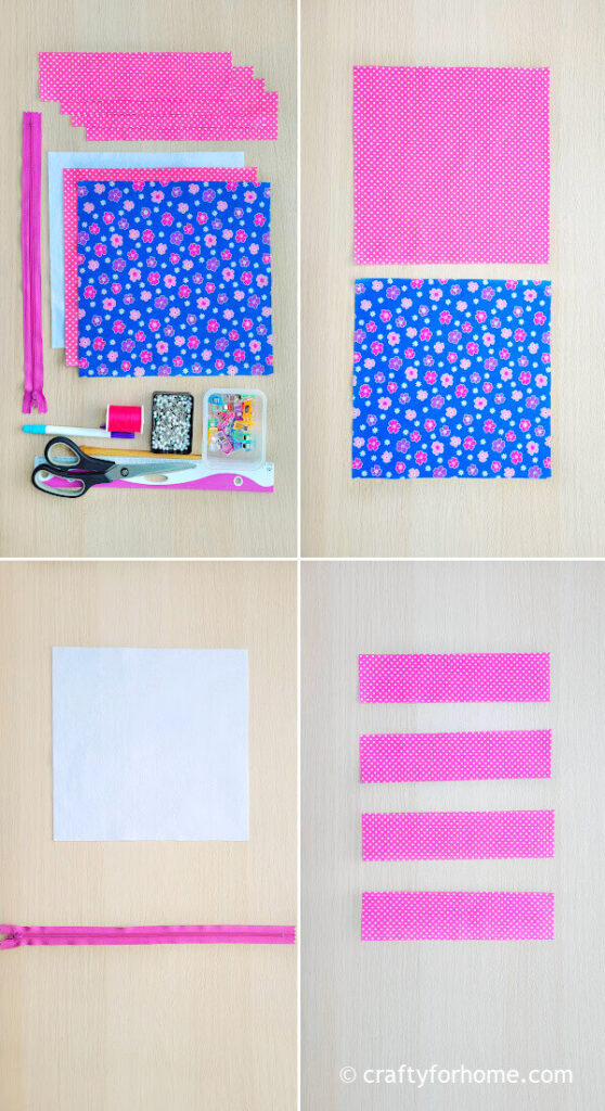 Pink And Blue Fabrics.