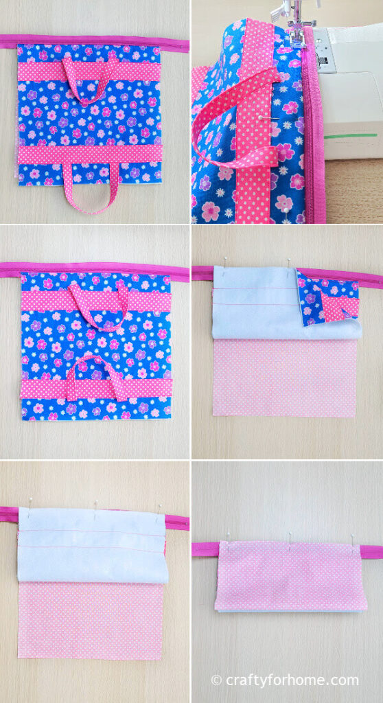Sewing Blue pouch.