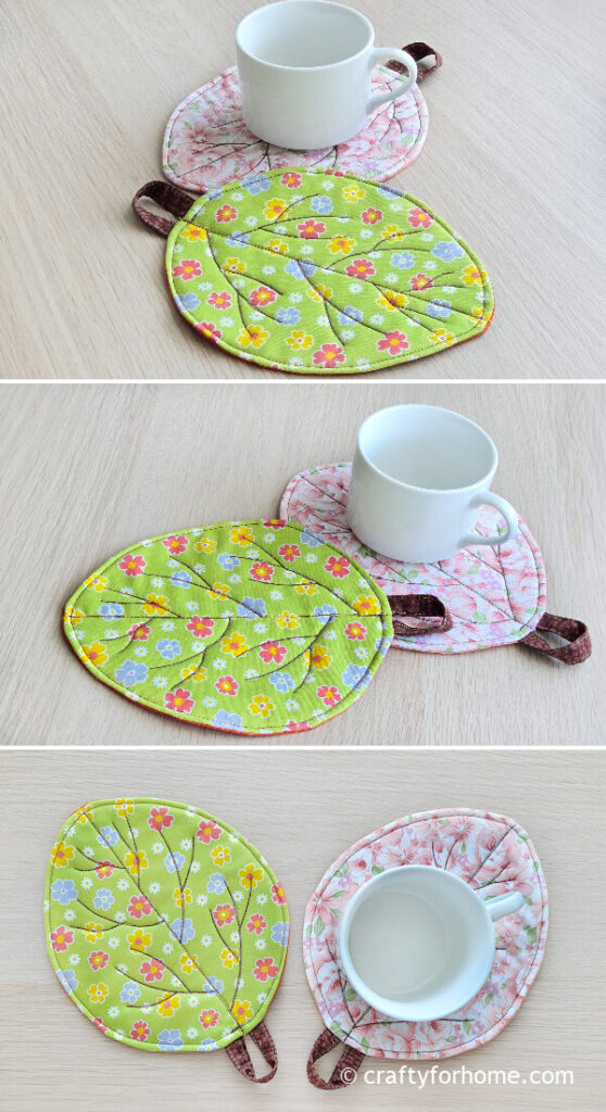 Green fabric coaster.