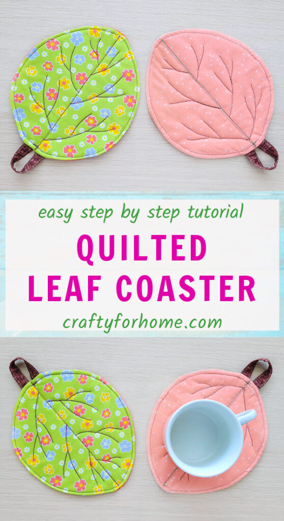 Quilted Leaf Coaster From Fabric.