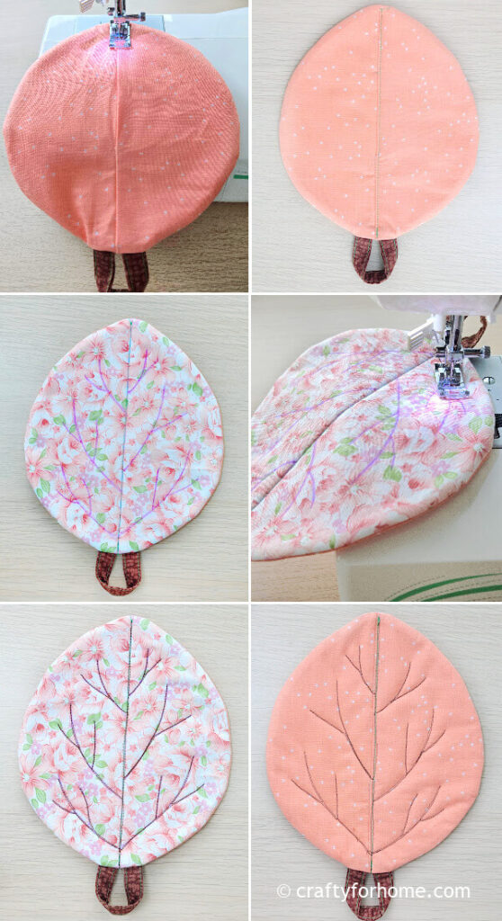 Quilting fabric leaf.