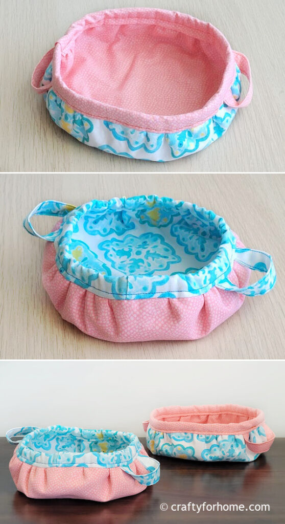 Round Basket From Fabric.